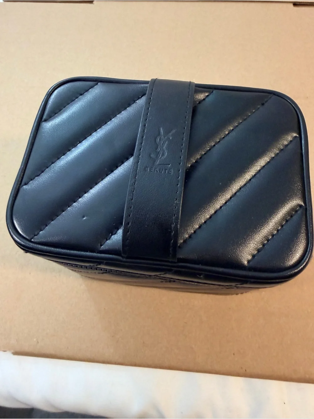 Yves Saint Laurent YSL Beauty Black Travel Makeup Cosmetic Case with Mirror
